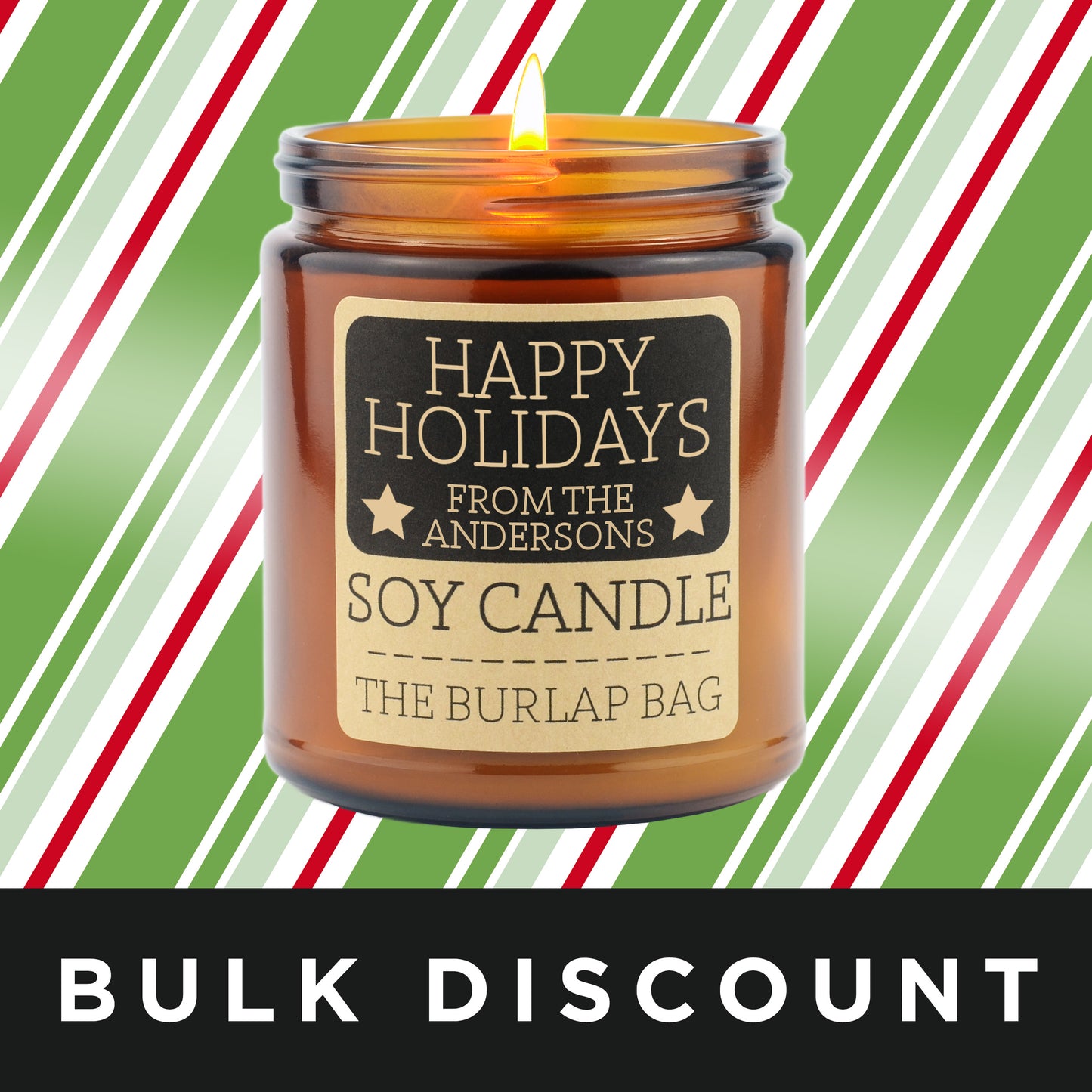 Custom - Happy Holidays from the _______ - Soy Candle 9oz