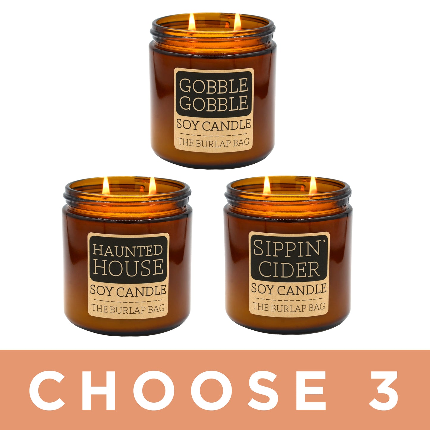 Fall & Holidays 3-pack - Large Soy Candles 16oz