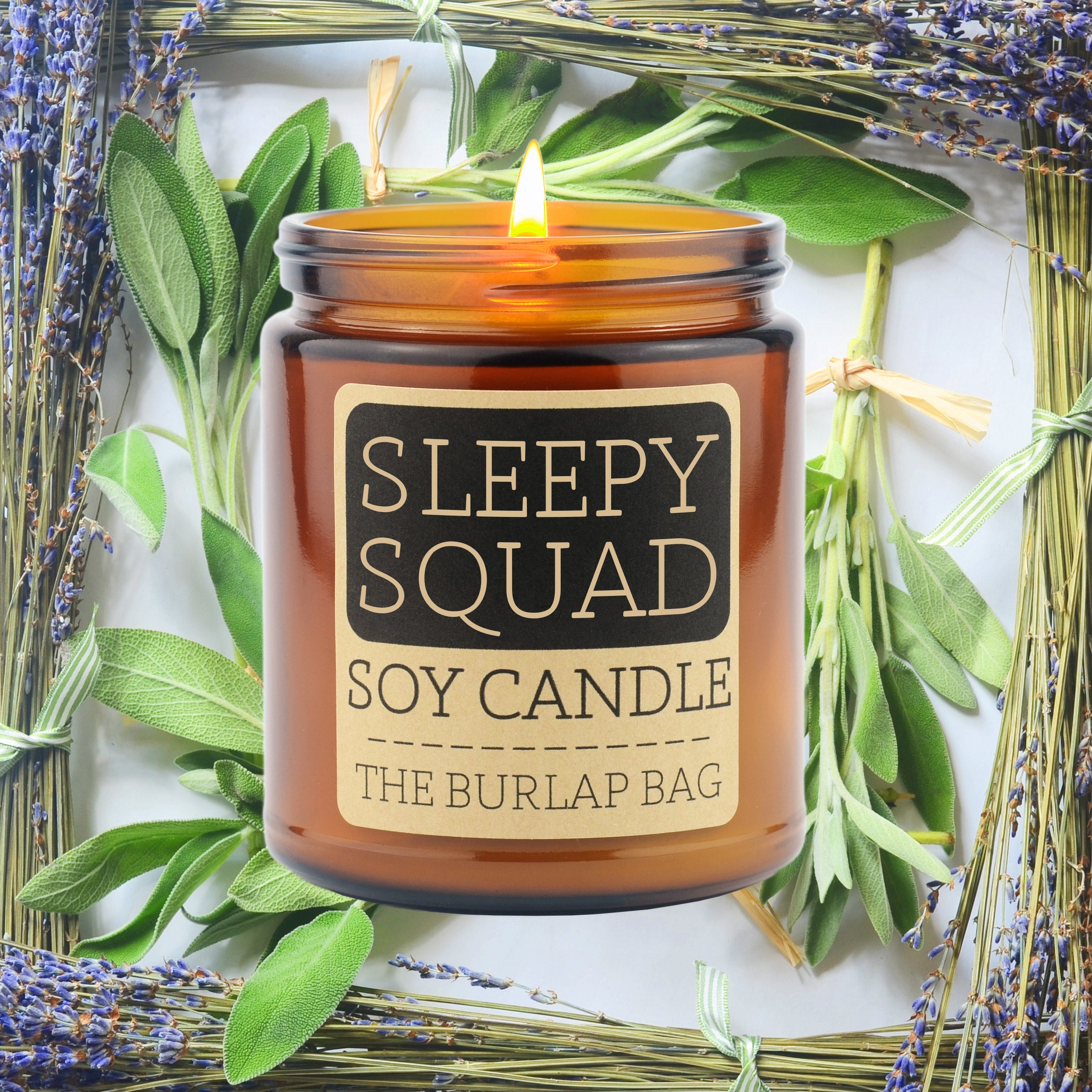 Sleepy Squad - Soy Candle 9oz – The Burlap Bag