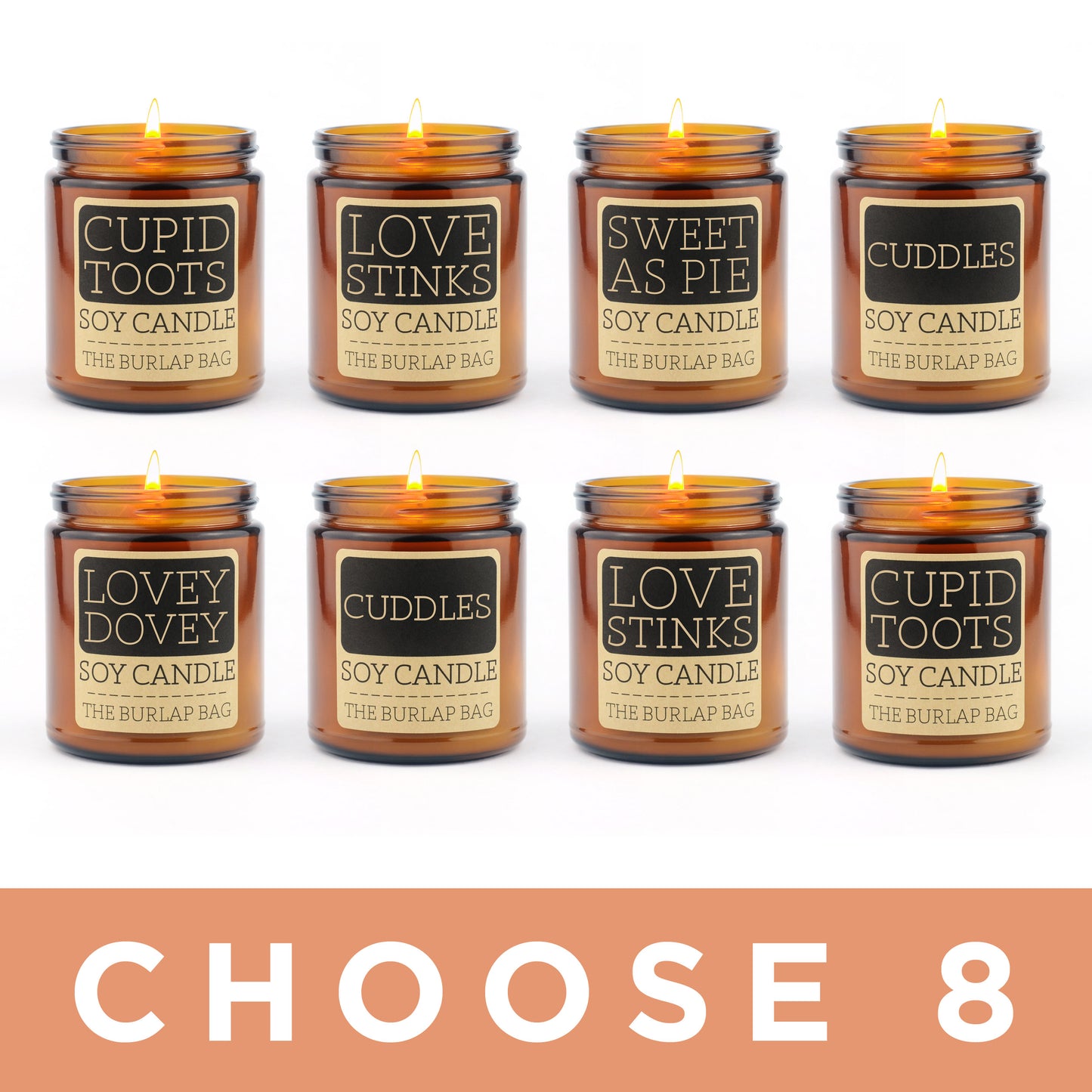 Valentine's 8-pack - Soy Candles 9oz